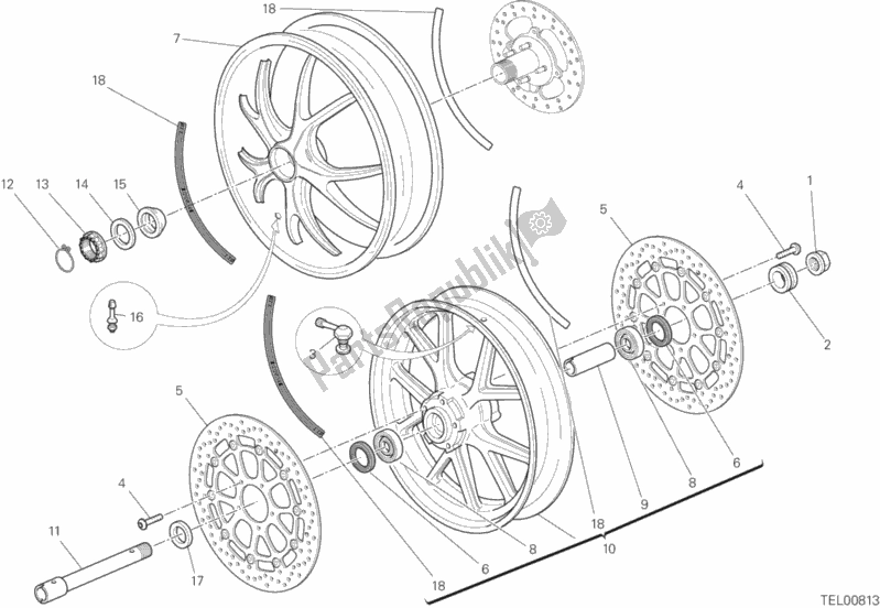 Alle onderdelen voor de Wielen van de Ducati Monster 796-DMT 2014